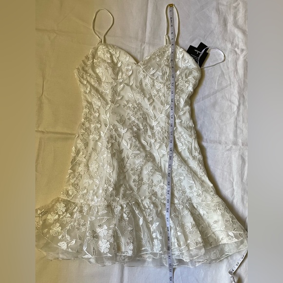 Lulu’s Ivory Floral Embroidered Ruffled Mini Cocktail Dress - Picture 13 of 13